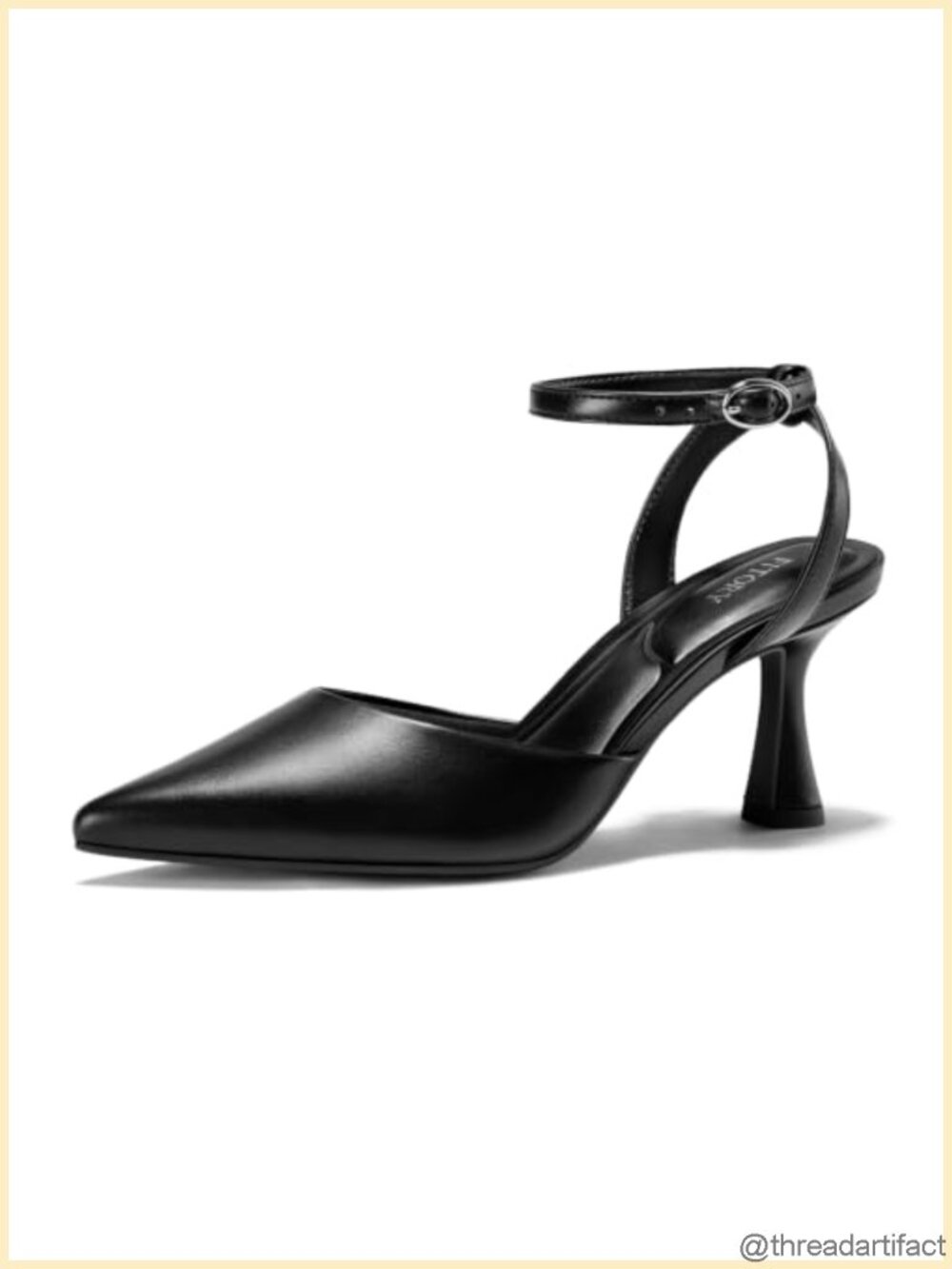 Kitten Heel Closed Toe Pumps with Buckle Ankle Strap